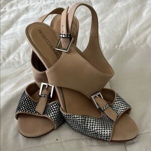 Rebecca Minkoff Women's Tan and Silver Sandals